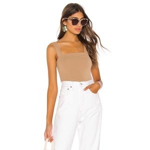 Lovers Friends Sol Top Taupe Ribbed Sleeveless XL